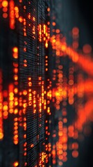 Digital pixel patterns create a vivid backdrop for communication technology themes in a modern IT services environment