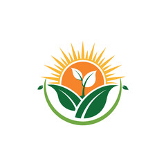 agriculture logo design vector su, and plant