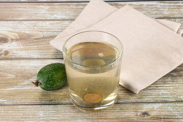 Homemade organic feijoa compote drink