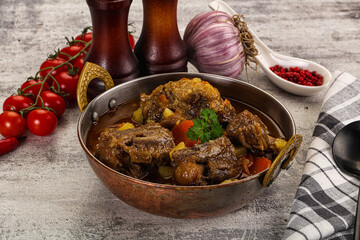 Gourmet Oxtail beef soup with vegetables