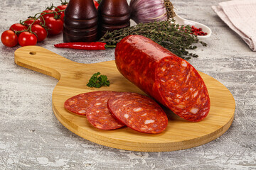 Italian Chorizo sausage with slices
