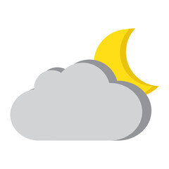 cloud moon icon 3D