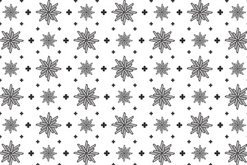 Abstract Floral Burst, Seamless Tile, Simple Decorative Element
