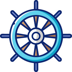 A rudder icon, essential for ship navigation with white background.
