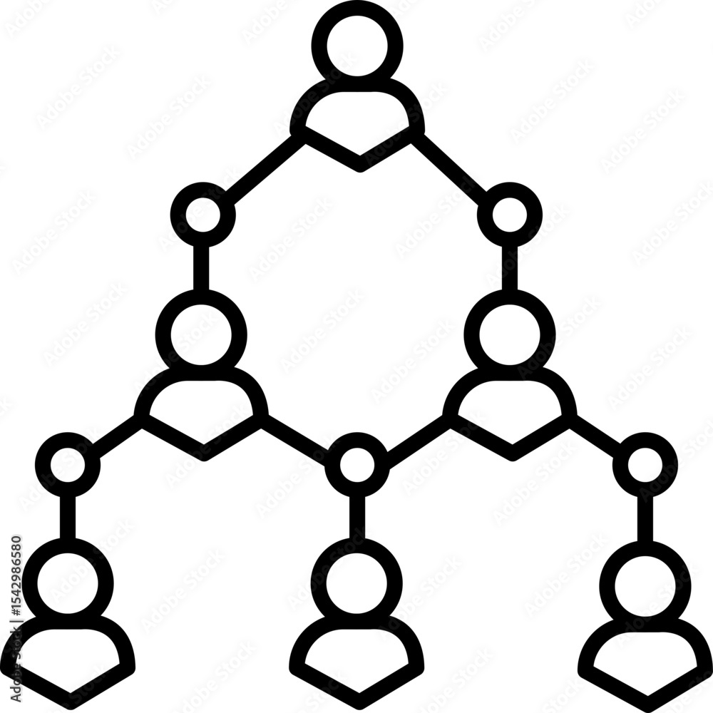 Poster organizational chart hierarchy structure team connection network people management business communic