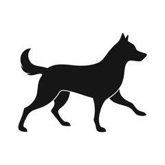 Walking Kelpie Dog Silhouette Vector

