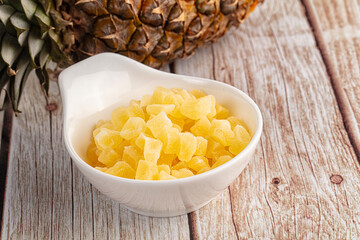 Dry yellow sweet pineapple candy
