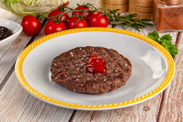 Grilled juicy beef cutlet for burger