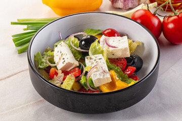 Greek salad with feta cheese