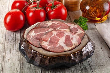 Italian Cured pork neck slices