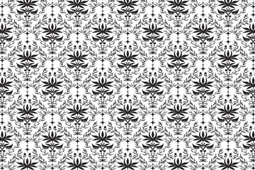 Ornate Victorian Motif Traditional Wallpaper Design