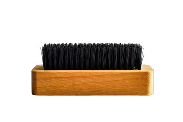 Small, rectangular wooden brush with black bristles