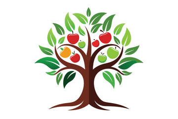 Fototapeta premium Vibrant Fruit Tree A Symbol of Growth, Abundance, and Healthy Eating