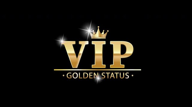 The golden stylized abbreviation of VIP. Animation for websites, apps, and creative design
