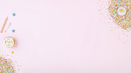 Colorful birthday card invitation design for a joyous wedding celebration festive environment aerial view