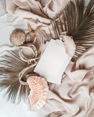 Elegant wedding and birthday card invitation ideas beach location stylish decor natural environment aesthetic viewpoint
