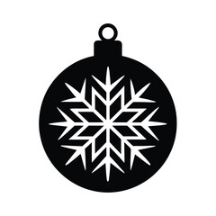 Fototapeta premium Ornament snowflake design black and white silhouette