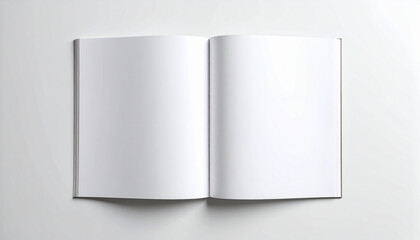 Blank magazine spread mockup on white background