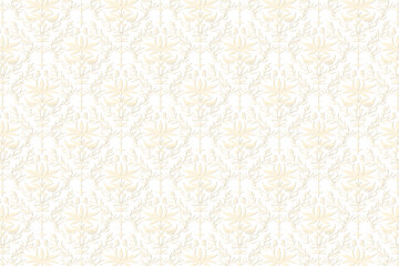 Refined Repeating Ornament, Gentle Aesthetic, Elegant Embossed Damask Pattern