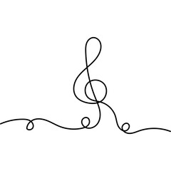 Music Note Continuous Line