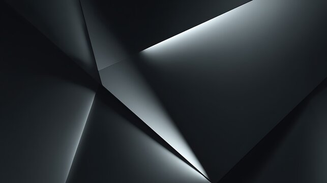 A dark and dramatic abstract composition of geometric shapes with high contrast and chiaroscuro lighting evokes a moody, cinematic atmosphere