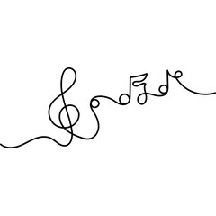 Music Note Continuous Line