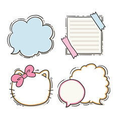 Set of cute hand drawn speech bubbles and tags
