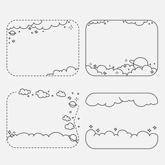 Set of hand drawn doodle frame clouds
