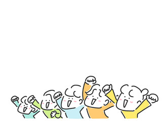 拳を挙げて盛り上がる人々・コンサート・応援・アイドルファン