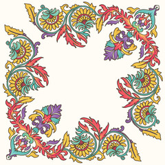 Vector floral pattern in oriental ethnic style
