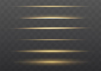 Line light and gold star beams in motion create a yellow glow with horizontal stripes. Bright and shiny sparkle effects ideal as an Overlay for energetic vector scenes