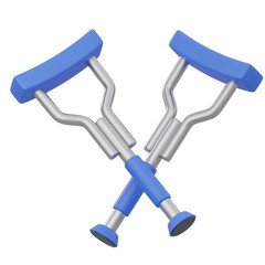 3D Crutches Icon