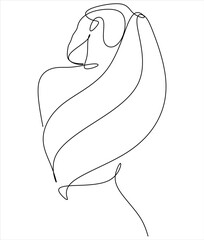 Minimal line drawing of a female figure. For posters, tattoos, logos of underwear stores.