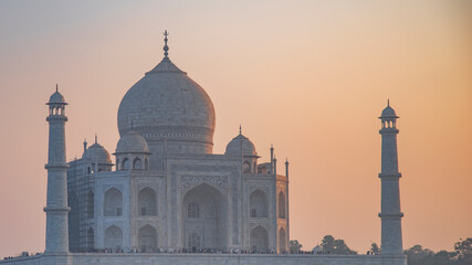 Taj Mahal mausoleum in Agra.