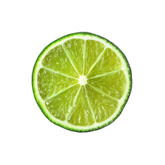 Lime Slice: A vibrant, juicy lime slice, sliced in half, showcasing its refreshing green color and juicy texture.