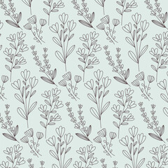 Seamless pattern with hand drawn flowers
