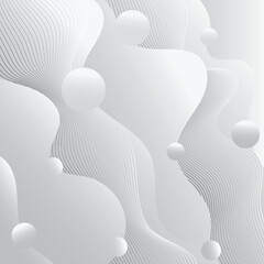 Abstract Grey Liquid Waves, Serene Abstract Background, Floating Elements