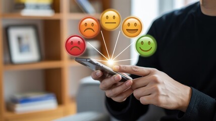 Smartphone displaying online feedback ratings.