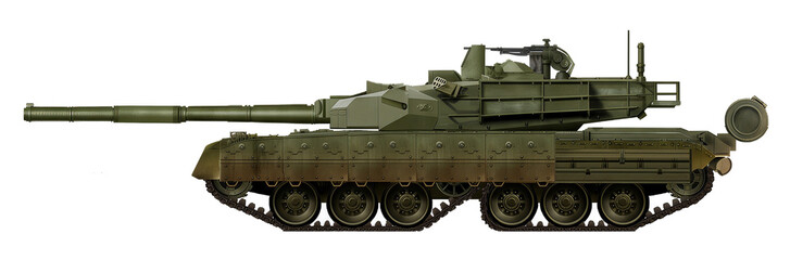 Obj-740T (MBT concept based on the Object 740 tank, using a chassis with tandem tracks) © Tikros