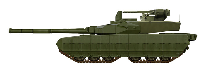 Obj-480TRU (MBT concept based on the T-84 Redut tank, using a chassis with tandem tracks) © Tikros