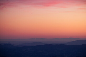Fototapeta premium Sunset in the mountains with a view of Annecy