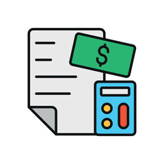 Planner in rich colors with shaded pages builds a clear and stylish money planner icon.