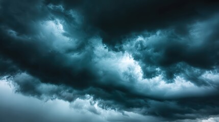 Obraz premium Dark Stormy Sky With Towering Cumulonimbus Clouds Creating Intense