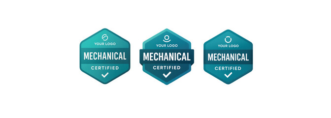 Professional Mechanical Certification Badge Design – Editable Logo Template