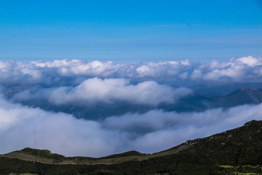 Mountain Peaks Above the Clouds &ndash; Scenic View from Northern Spain