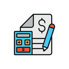Planner in rich colors with shaded pages builds a clear and stylish money planner icon.