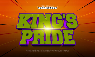 king's pride editable text effect with a knight and sword text style