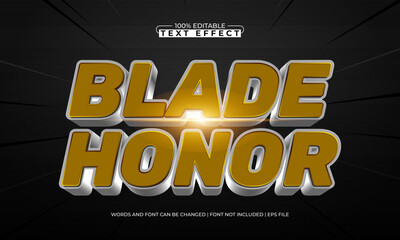 blade honor editable text effect with a knight and sword text style