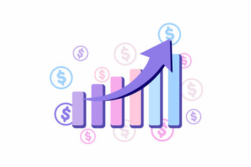 
Business growth steps chart arrow concept