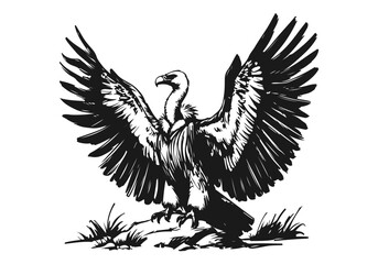 Vulture hand drawn sketch vector illustration